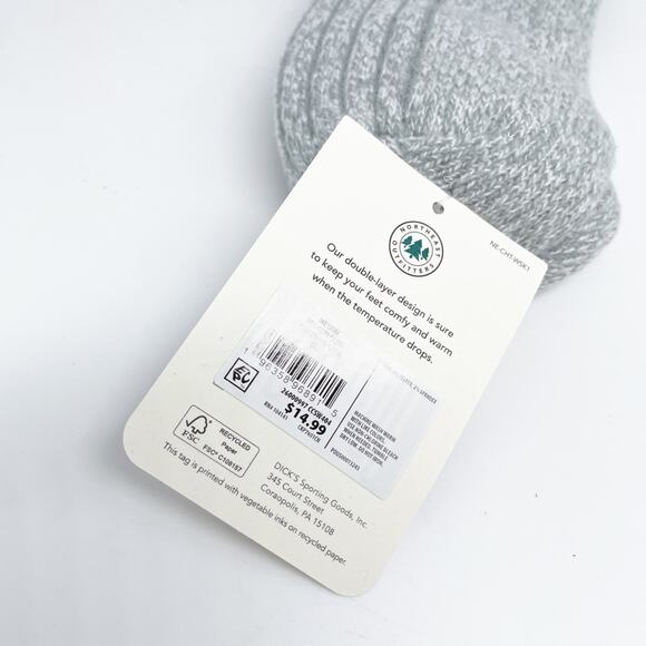 Northeast Outfitters Cozy Cabin Ribbed Cuff Crew Socks Gray Women's Size M 5-10 - Picture 3 of 4